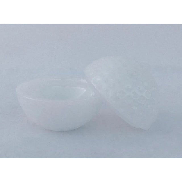 1950s Vintage C.1950's Anchor Hocking Milk Glass Lidded Golf Ball-Shaped Decorative Object/Container For Sale - Image 5 of 8