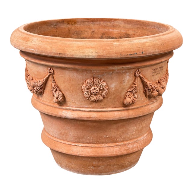 1950s Italian Terracotta Garland Planter For Sale