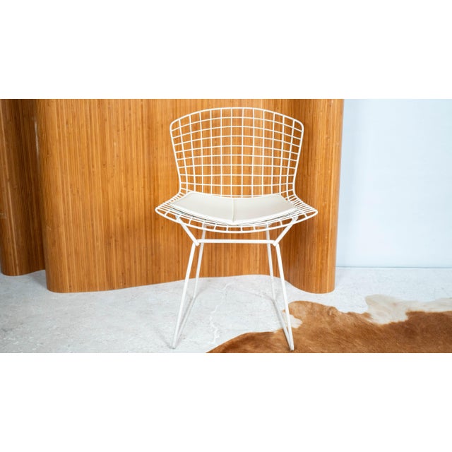 Mid Century Bertoia side chair by Harry Bertoia for Knoll. Purchased from the Knoll New York Showroom. White powder coated...