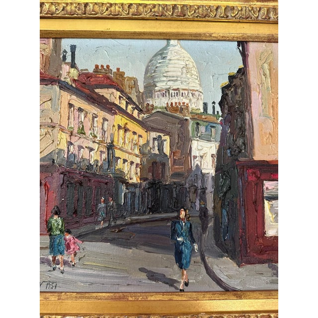 Wood 1950s Framed Prudnikov French Cityscape Oil Painting For Sale - Image 7 of 12