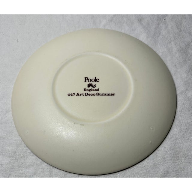 Late 20th Century Vintage Poole Pottery Transfer Plate, “Art Deco Summer” For Sale - Image 5 of 12