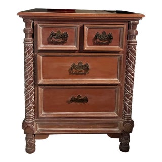 Antique Matching Set of Handcrafted Bedside Tables For Sale