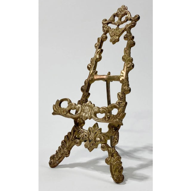 Victorian Vintage Victorian Style Brass Filigree Table Easel For Sale - Image 3 of 7