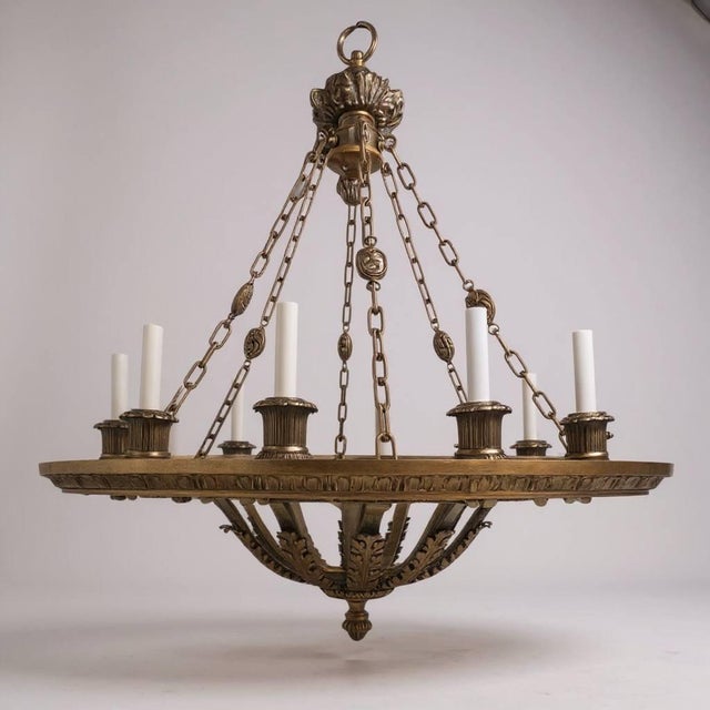 Metal Late 19th Century Caldwell Gilt Bronze Chandelier With 12 Lights For Sale - Image 7 of 12
