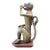 Vintage Painted Wood Monkey Sculpture For Sale