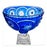 1960s Large Bohemian Style Blue Crystal Centrepiece Pedestal Bowl on Ball Stem and Square Base, 1960s For Sale - Image 5 of 12