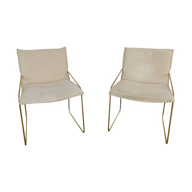 Otto Gerdau Italian Mid-Century Modern Brass Armchairs - a Pair For Sale