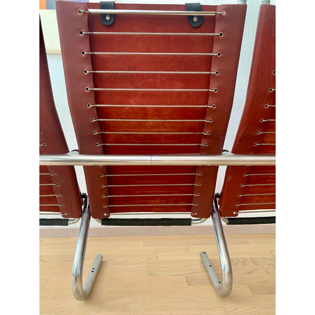 Bauhaus Cinema Series Chrome & Leather Armchair Bench Cinema by Pfalzberger, 1970s For Sale - Image 18 of 18