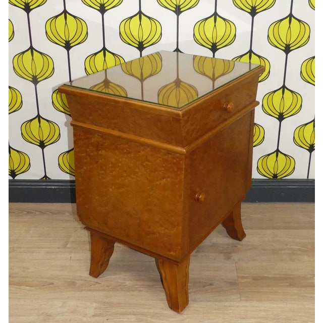 Vintage Night Cabinets with Lacquer Drawer & Door Glass Plate Nostalgia, Set of 2 For Sale - Image 18 of 18