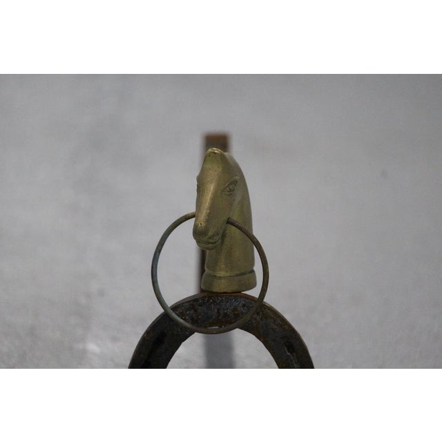 Gold Horse Decor Fireplace Andirons, 1950s, Set of 2 For Sale - Image 9 of 18