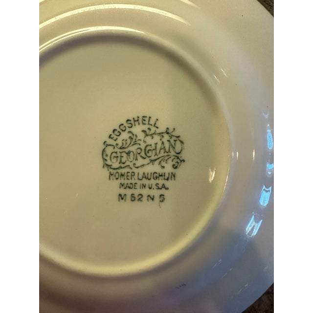 American 1950s Homer Laughlin Eggshell Georgian Blue Shell Small Saucer For Sale - Image 3 of 4