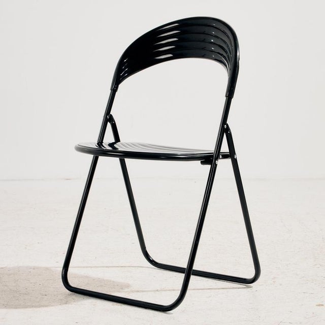 Vintage Italian Folding Chair in Metal, 1980s For Sale - Image 3 of 17