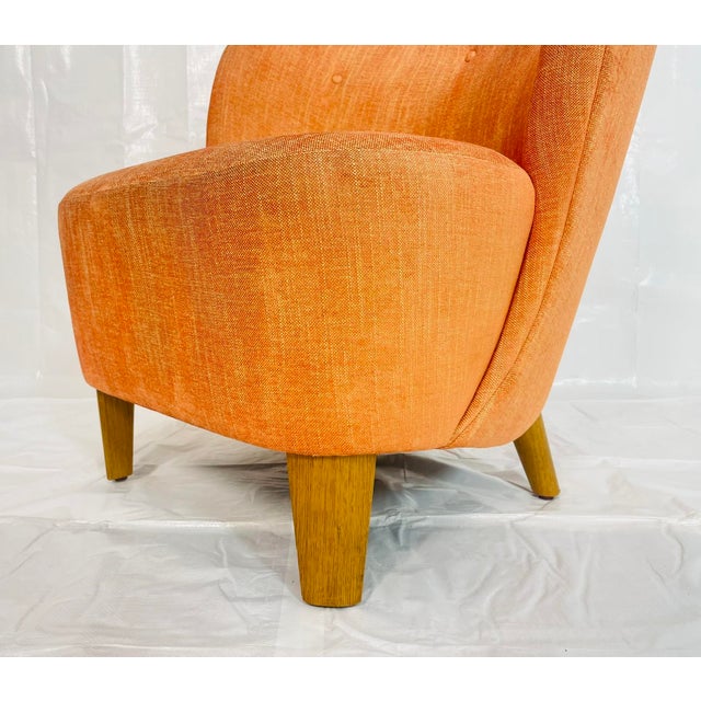 Contemporary Orange Tweed Lounge Chair by Decca Furniture LTD For Sale - Image 11 of 18