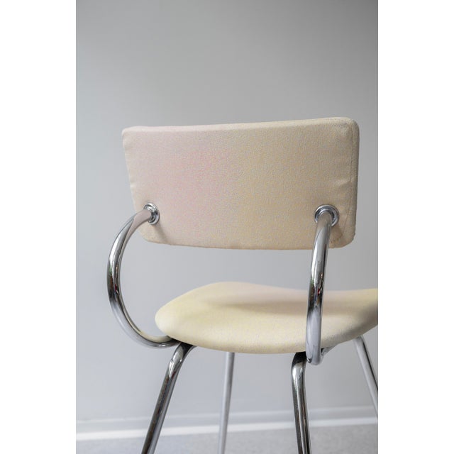 Beige Vintage Italian Chrome Dining Chairs, 1970s, Set of 4 For Sale - Image 8 of 11