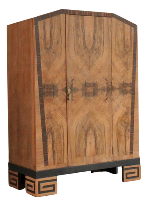 Key Footed Burl Cabinet