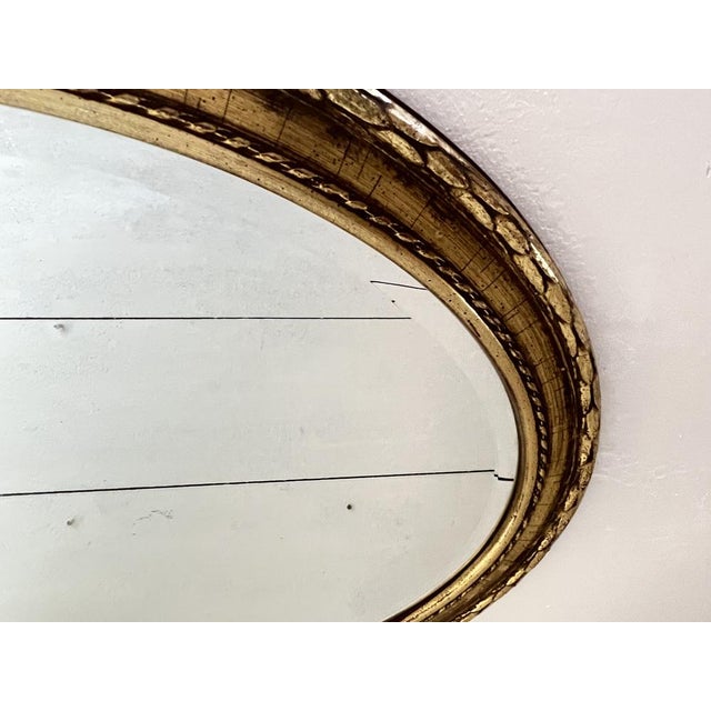 Louis Seize Oval Shaped Giltwood Mirror from Deknudt, Belgium, 1950s For Sale - Image 13 of 18