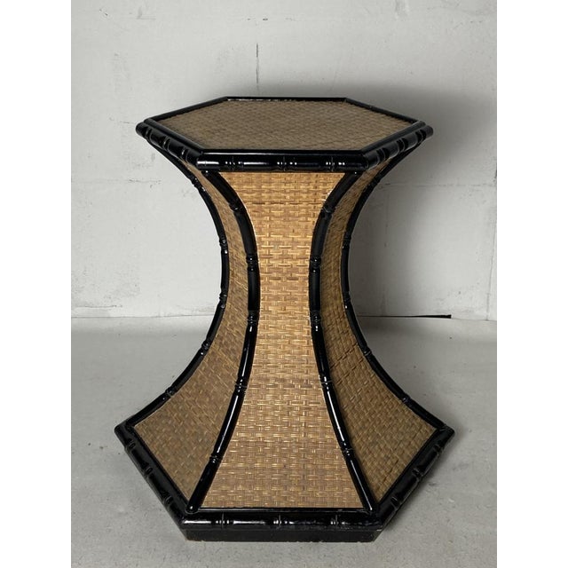 Regency Rattan Bamboo Side Table, 1960s For Sale - Image 11 of 18