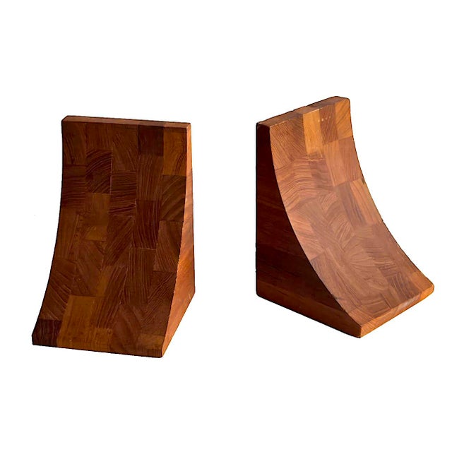 1960s 1960s Brostrom Danish Teak Wood Bookends, a Pair For Sale - Image 5 of 9