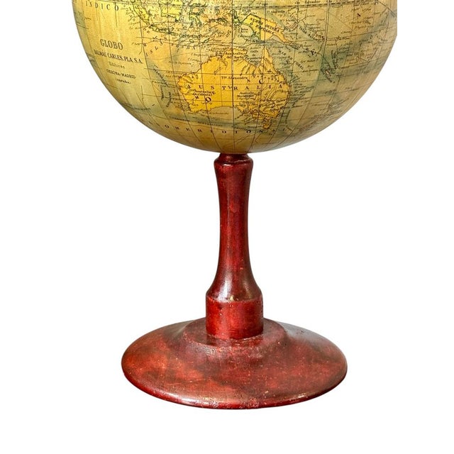 Vintage Globe in Wood, 1940 For Sale - Image 3 of 6