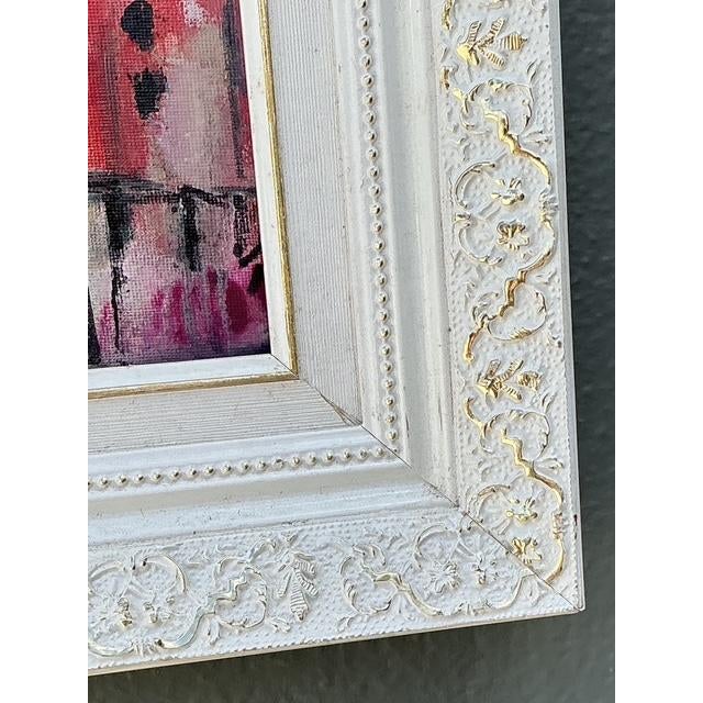 Wood Vintage Original Abstract Figurative Oil on Canvas For Sale - Image 7 of 12