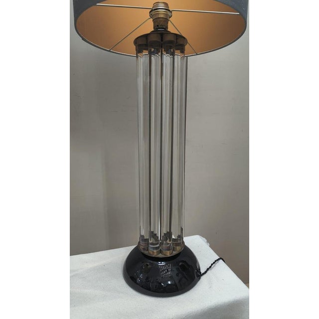 Italian Art Deco Style Crystal Table Lamps, 1970s, Set of 2 For Sale - Image 11 of 12
