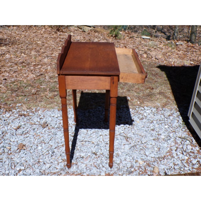 Wood Vintage Maple Country Farmhouse Console Server Dressing Table Writing Desk For Sale - Image 7 of 14