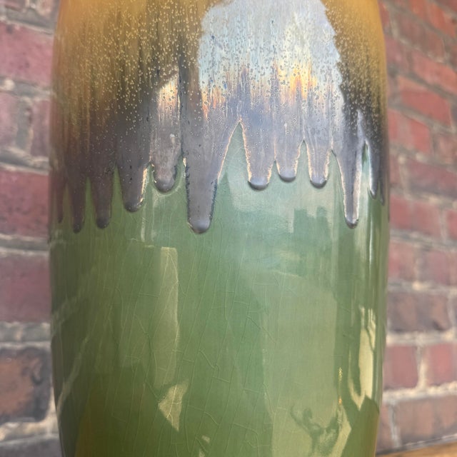 Mid 20th Century Maitland Smith Green Floor Vase 23.5” Tall For Sale - Image 5 of 7