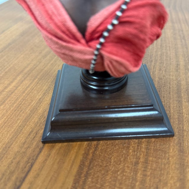 Brown Circa 2000 Jodi & Richard Creager Warrior Bust, Signed + Dated For Sale - Image 8 of 12