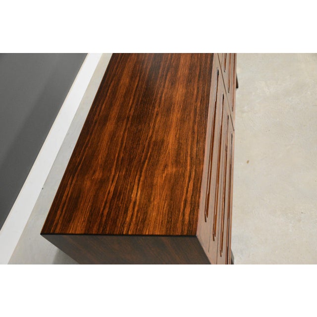 Wood 1960s Refinished Danish Modern Rosewood 65” Dresser For Sale - Image 7 of 10
