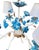 Vintage Small 4 Light Tole Newly Hand Painted Blue White Chinoiserie Rose Leaf Chandelier For Sale In West Palm - Image 6 of 9