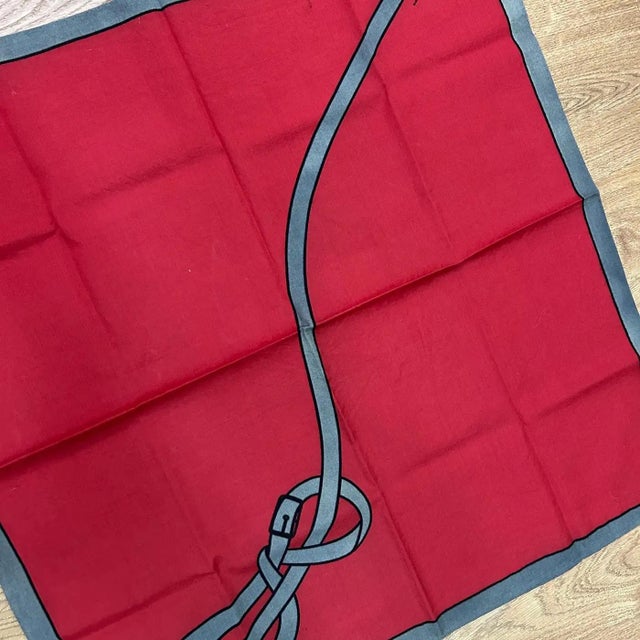 1980s Iconic Italian Red and Gray Silk Scarf by Roberta Di Camerino For Sale - Image 4 of 7