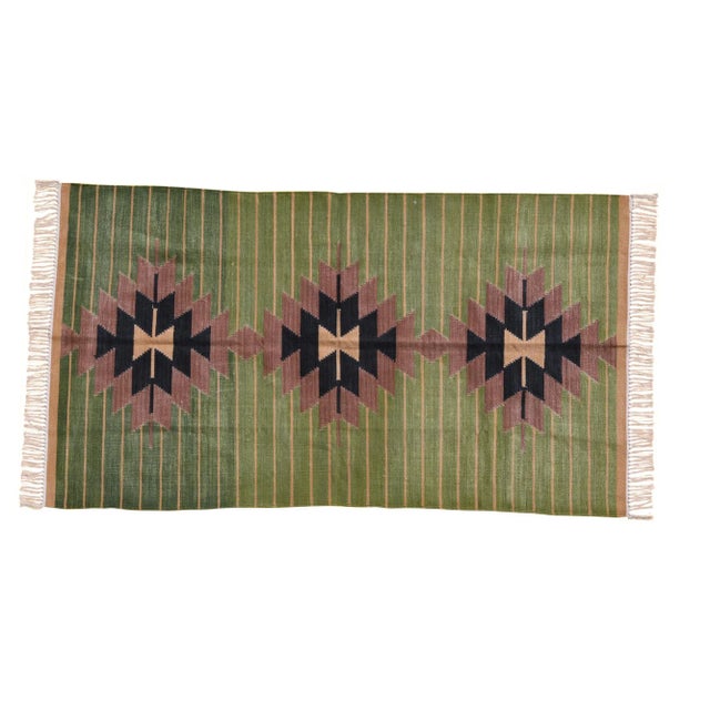 Boho Chic Sequoia Rug, 6x9, Forest Green & Brown For Sale - Image 3 of 3