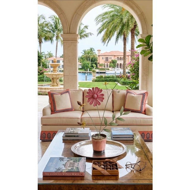 Vintage Italian Hand-Painted Toleware Metal Flowers in Glazed Ceramic Pot For Sale - Image 10 of 11