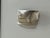 Curved, Unique Brushed Texture, Distinctive Multiple-Ring Bail Sterling Silver Pendant, With Accentuated Pierce-Work Slots Cutout For Sale In Los Angeles - Image 6 of 8