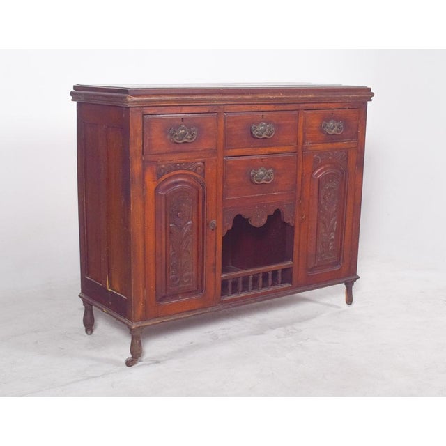 Wood Vintage Portuguese Tall Sideboard, 1920 For Sale - Image 7 of 12