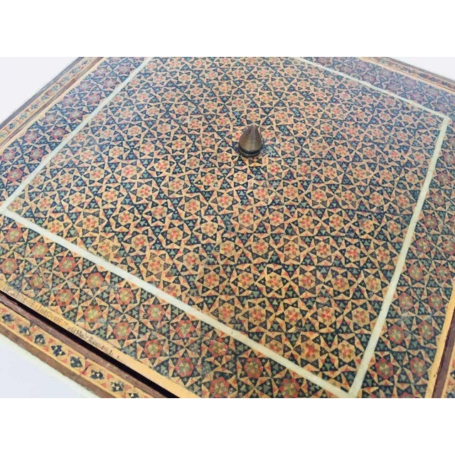 Brown Moorish Micro Sadeli Mosaic Inlaid Jewelry Box For Sale - Image 8 of 11