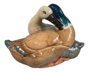 19th Century French Ducks Tureen Sarreguemines, circa 1890