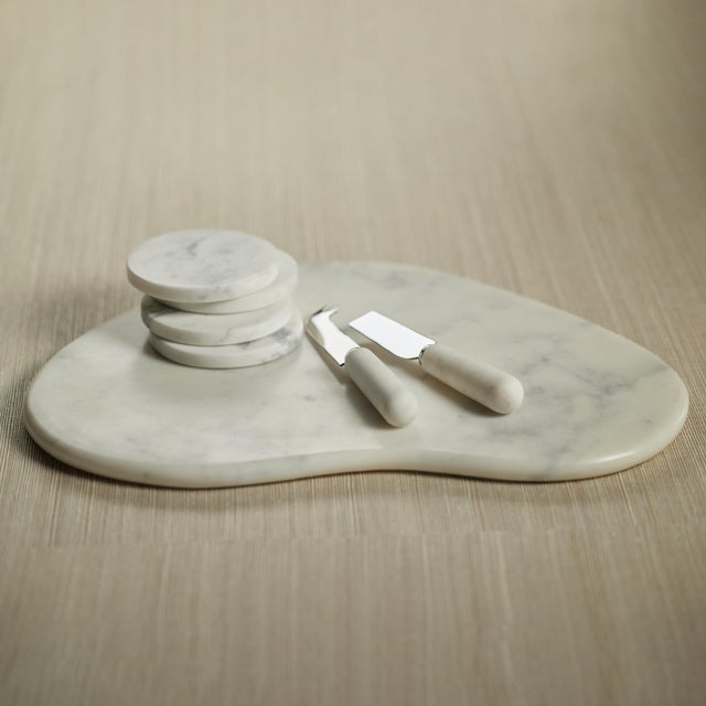 Contemporary Saumur Marble Coasters, Set of 8 For Sale - Image 3 of 4