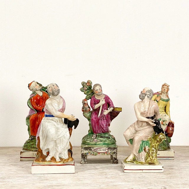 Early 19th Century Circa 19th Century "Elijah and the Raven" Staffordshire Figure, England For Sale - Image 5 of 6