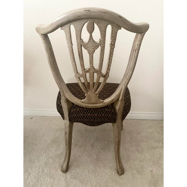 Wood Late 20th Century Hepplewhite Style Intricate Shield Back Set of Six Chairs Excellent Mint Condition. For Sale - Image 7 of 18