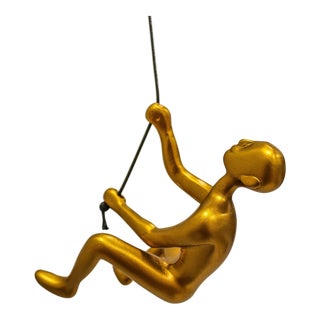 Gold Position 5 Climbing Man Wall Art For Sale
