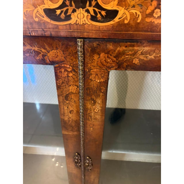 Antique Victorian Figured Burr Walnut & Marquetry Inlaid Display Cabinet, 1860s For Sale - Image 13 of 17