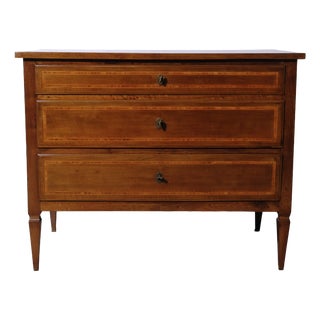 Antique Louis XVI Style Inlaid Chest of Drawers, Italy, 20th Century For Sale