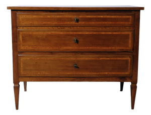 Antique Louis XVI Style Inlaid Chest of Drawers, Italy, 20th Century