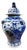 Vintage Lg Chinoiserie Cobalt Blue & White Temple Ginger Jar 23" H For Sale