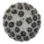 Contemporary Clear and Black Flowers Murano Glass Flush Mount For Sale