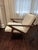 2020s Crate & Barrel Cavett Wood Accent Chair & Ottoman — Excellent Condition For Sale - Image 5 of 15