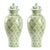 Pair of Ceramic Green & White “Matisse” Ginger Jars For Sale