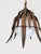Copper 1950s Spanish Copper-Plated Iron Leaf Pendant With Opaline Glass Globe For Sale - Image 8 of 12