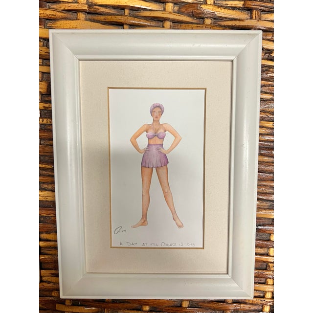 Late 20th Century Vintage “A Day at the Beach" Series by Artist Robert Kline - Set of 3 For Sale - Image 5 of 6